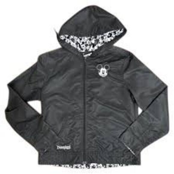 Disney Jackets & Blazers - Disney Parks Women's Size S Mickey Hooded Windbreaker Jacket Black Mouse Ears